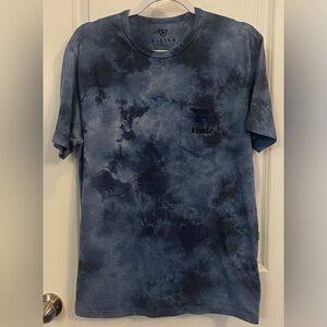 Vissla Fillmore T-shirt Sz M Everyday Heather Phantom Blue Tie Dye Pocket